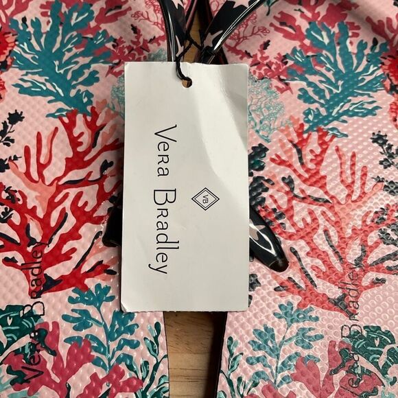 Vera Bradley SHORE THING Women's Flip Flops Large Pink Sea Horses Corals Beachy - Picture 4 of 10